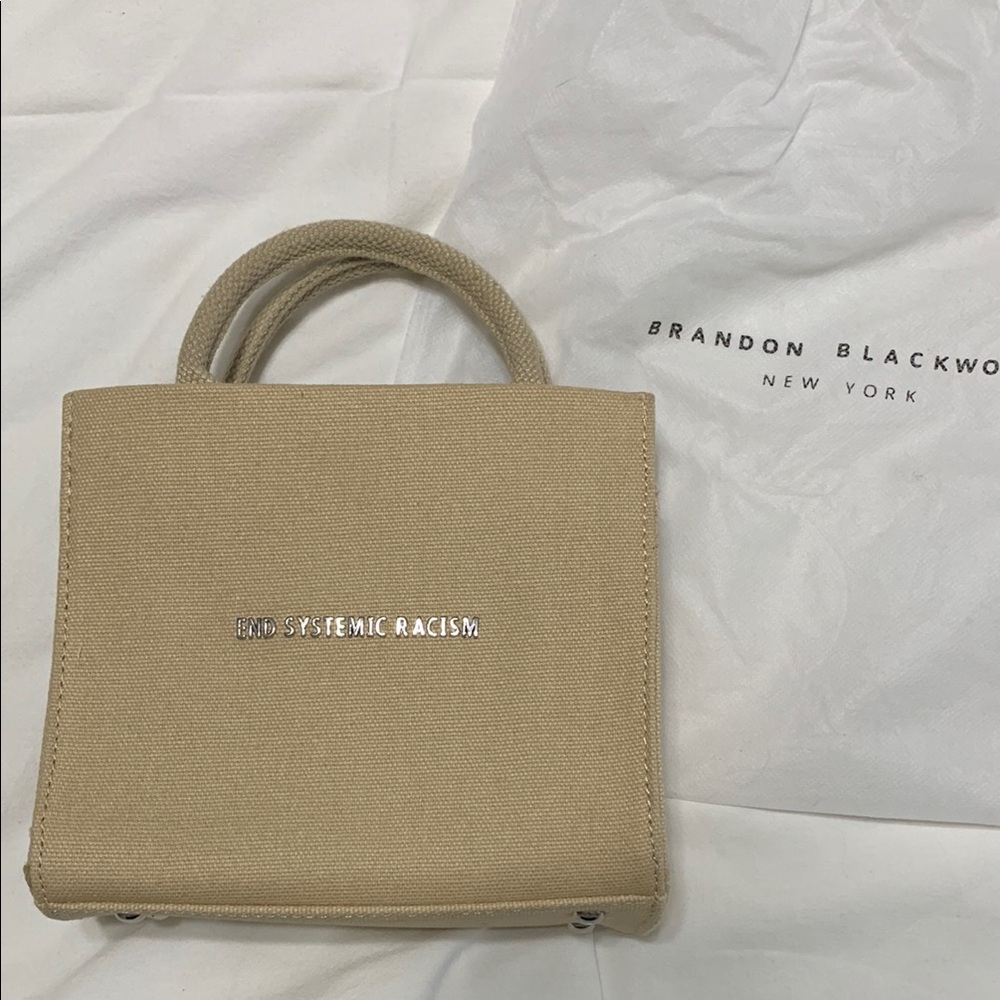 End Systemic Racism Tan Mini Tote Bag